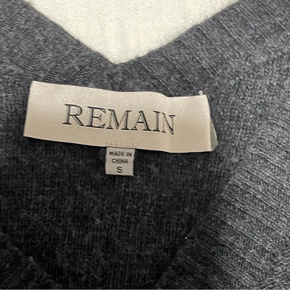 Remain gray Angora soft v neck dolman sleeve front tie sweater top Fall Winter S - Picture 9 of 9